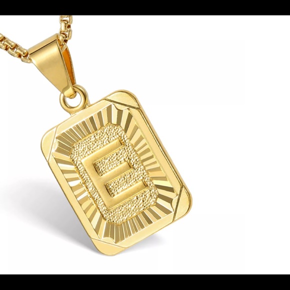Jewelry - Gold Filled Letter E Pendant 20” Long Necklace